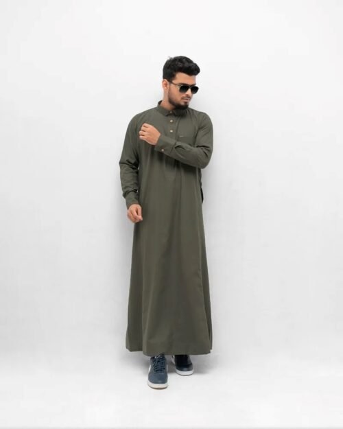 Arabian Platinum Thobe Hunter Green 3